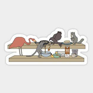 Pancake-making Animals Sticker